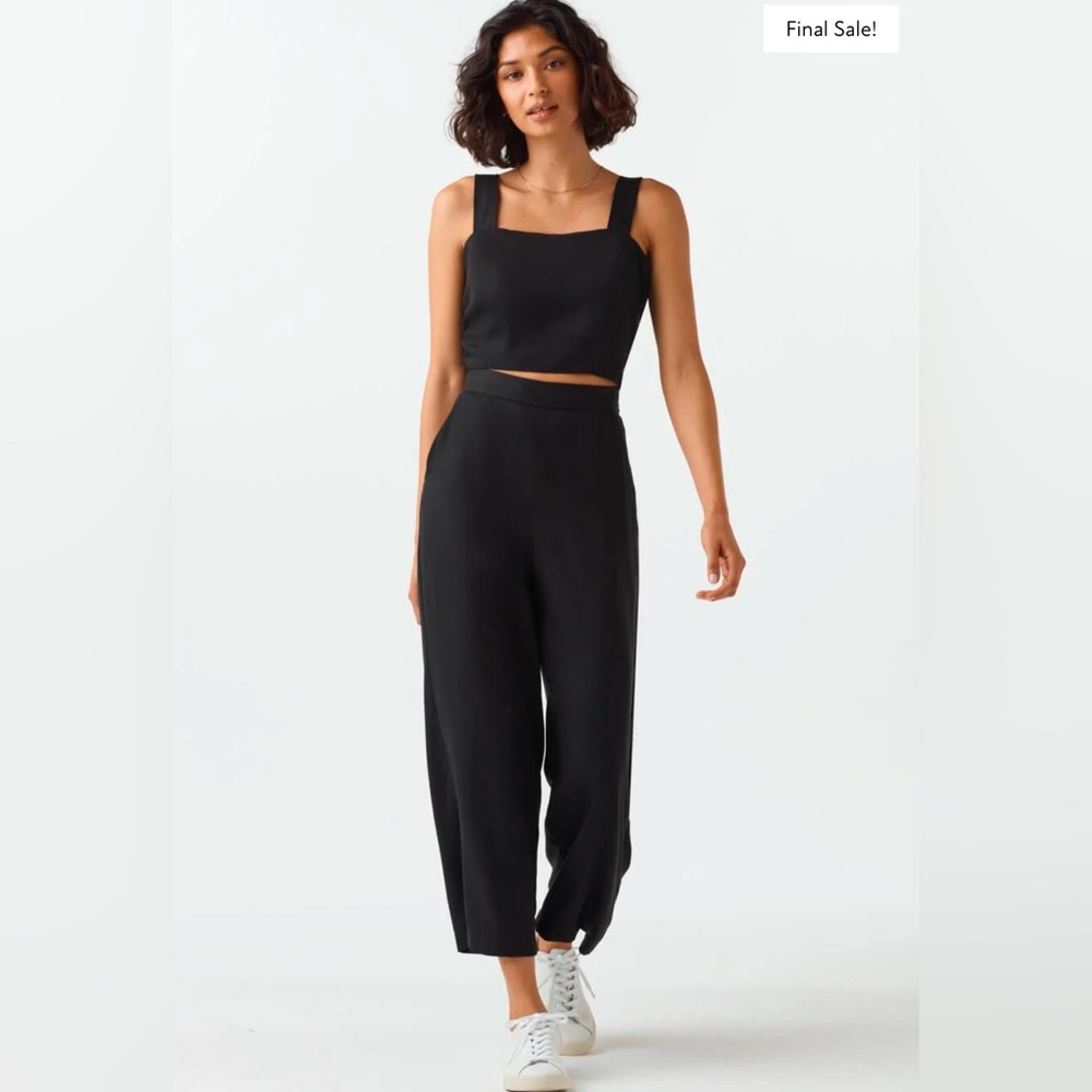 Vetta Two Piece Apron Jumpsuit in Black (2)